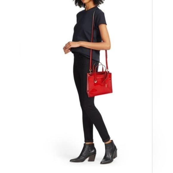 Marc Jacobs The Grind Tote Crossbody Bag Valiant Poppy Red Heart & Key R… - Picture 3 of 11